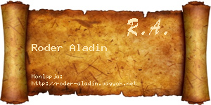 Roder Aladin névjegykártya